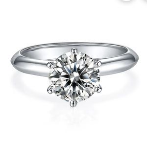 2 Carat Brilliant Round Moissanite Solitaire Ring
